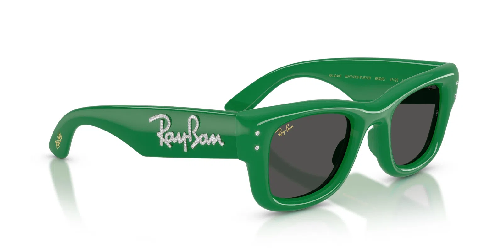 Ray-Ban Wayfarer Puffer 4940B Sunglasses - Green & Strass - view 10